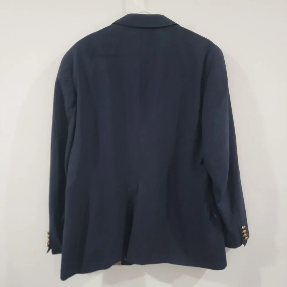 Vintage Polo University Ralph Lauren Mens Blazer Size 44‎ R Blue Gold Union Made